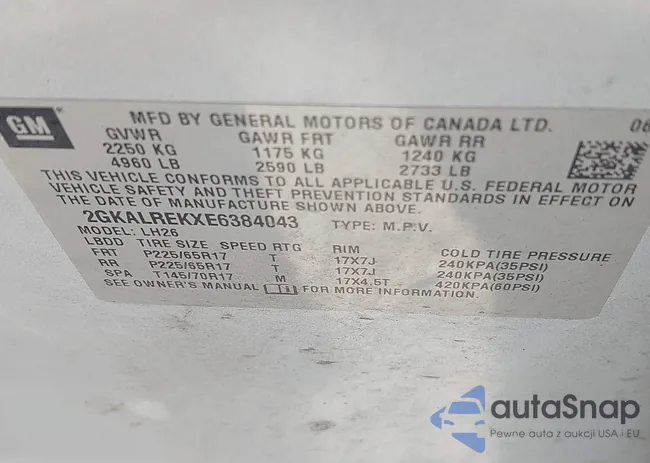 2GKALREKXE6384043: 42070081