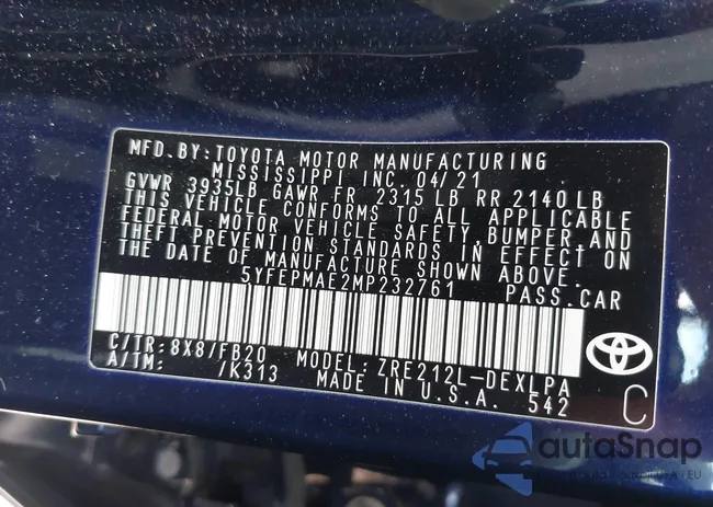 5YFEPMAE2MP232761: 42070120