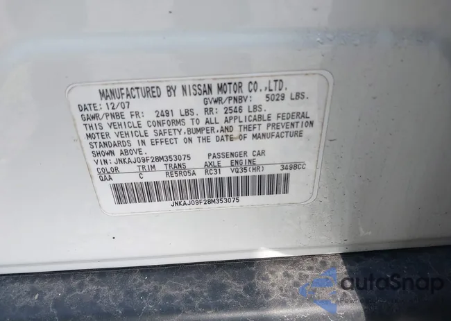 JNKAJ09F28M353075: 42069437