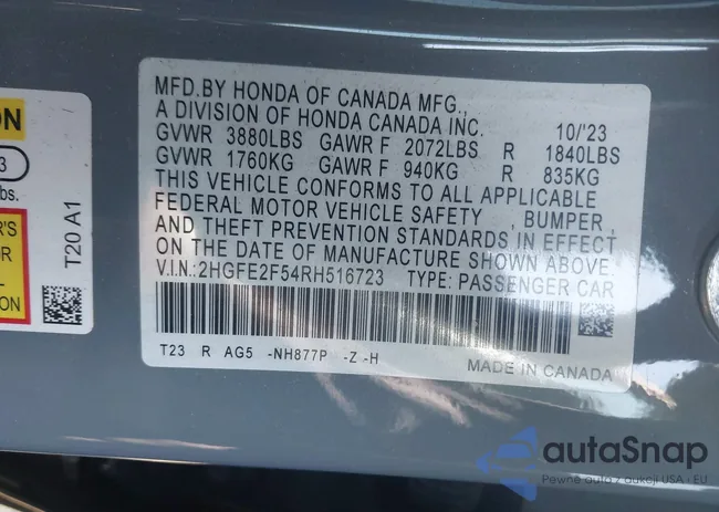 2HGFE2F54RH516723: 42069668