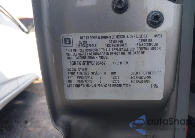 3GNFK16T0YG193437: 42070896