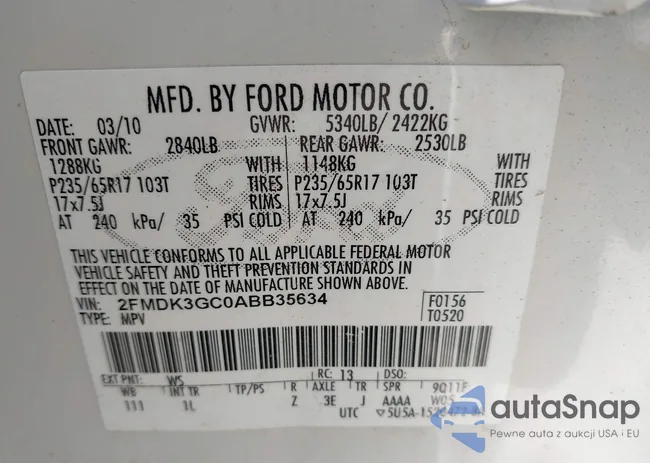 2FMDK3GC0ABB35634: 42070992