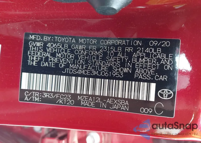 JTDS4MCE3MJ061953: 42071182