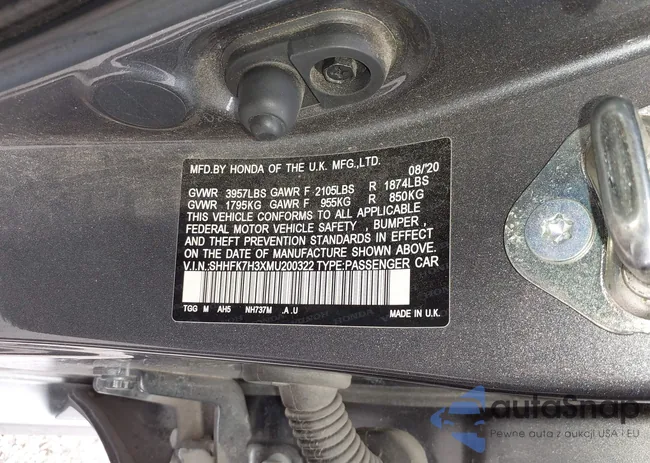 SHHFK7H3XMU200322: 42070370