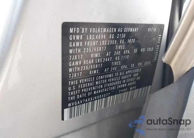 WVGAV7AXXJK003077: 42070440