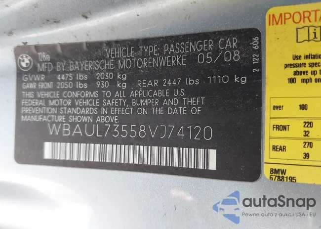 WBAUL73558VJ74120: 42071753