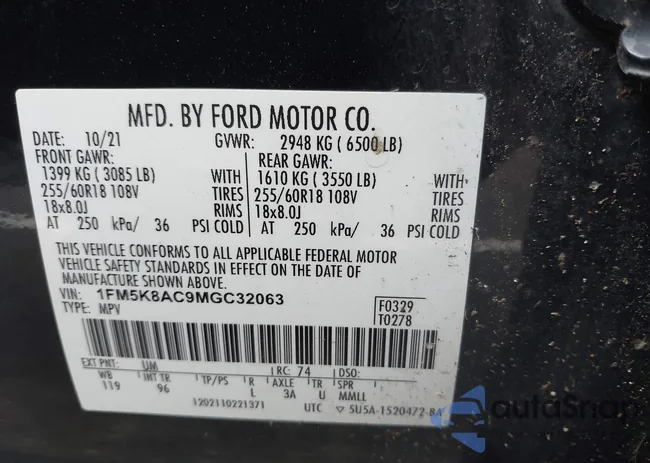 1FM5K8AC9MGC32063: 42071782