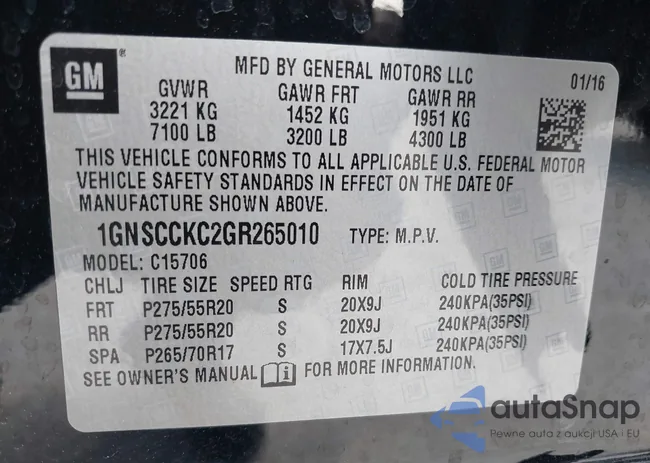 1GNSCCKC2GR265010: 42071936