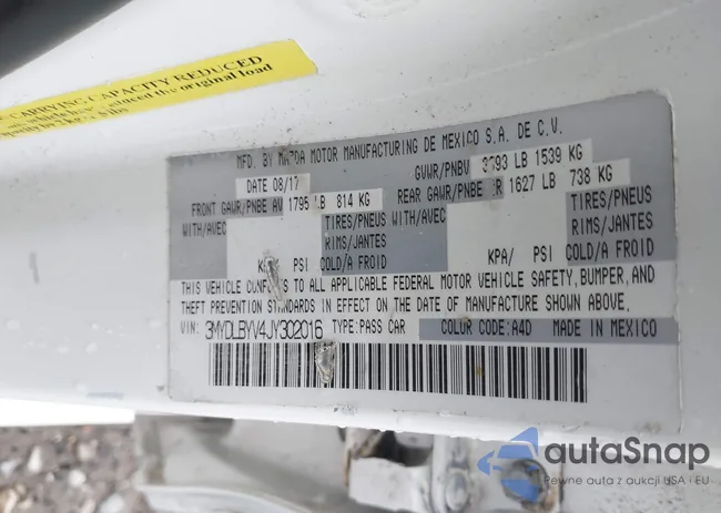 3MYDLBYV4JY302016: 42072060