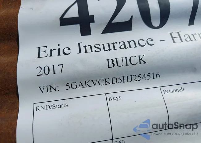 5GAKVCKD5HJ254516: 42072115