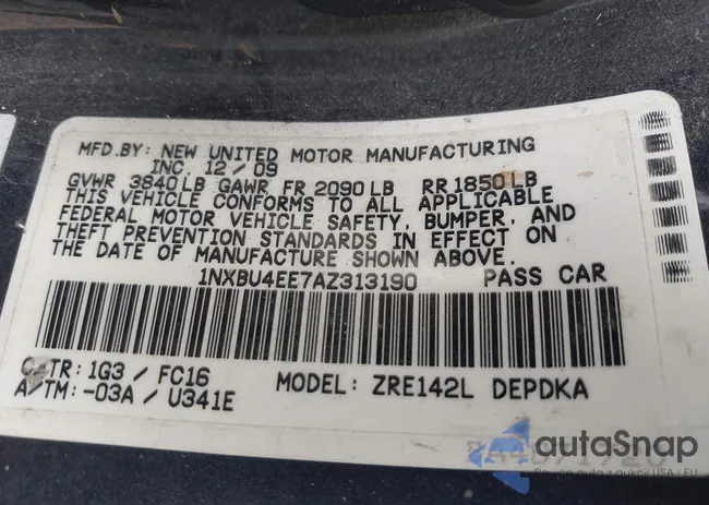 1NXBU4EE7AZ313190: 42071393