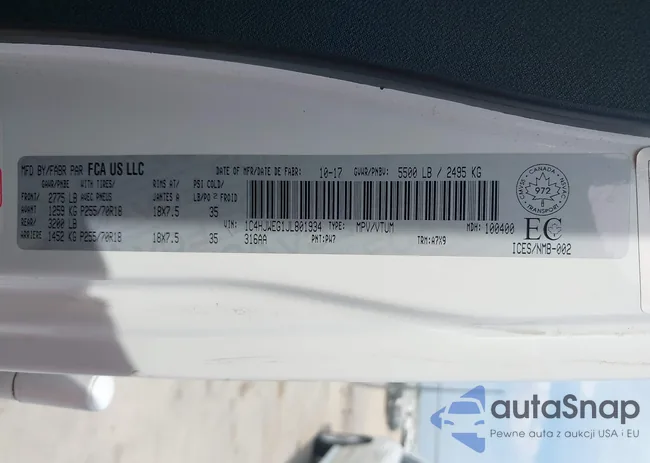 1C4HJWEG1JL801934: 42072968