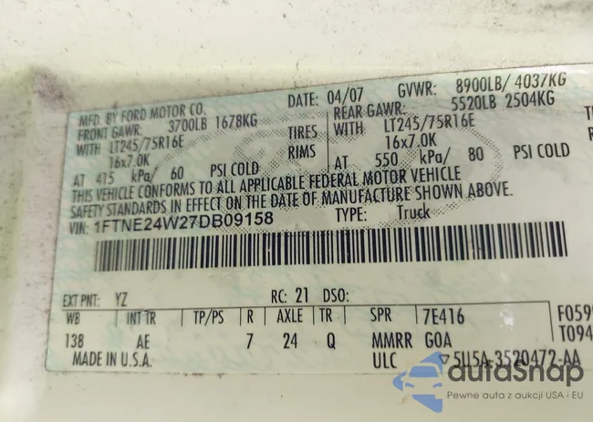 1FTNE24W27DB09158: 42073949