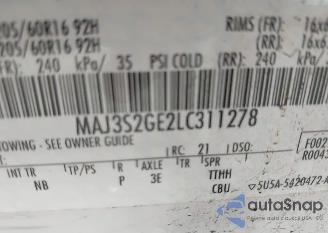 MAJ3S2GE2LC311278: 42074011