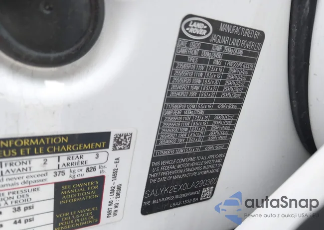 SALYK2EX0LA290360: 42074152