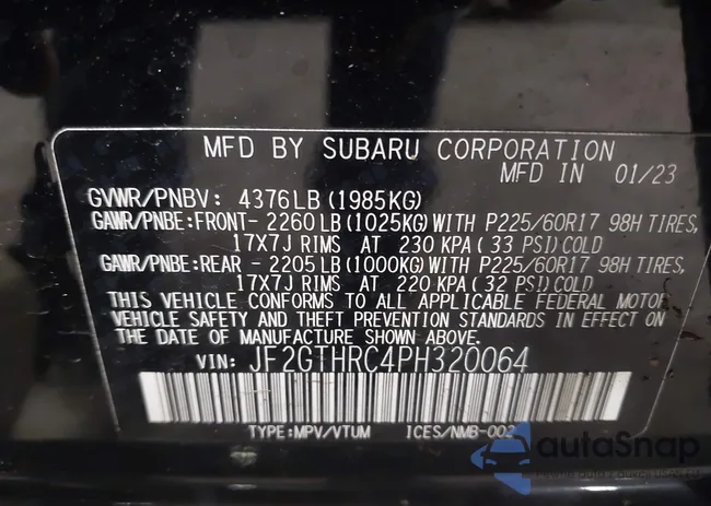 JF2GTHRC4PH320064: 42073293