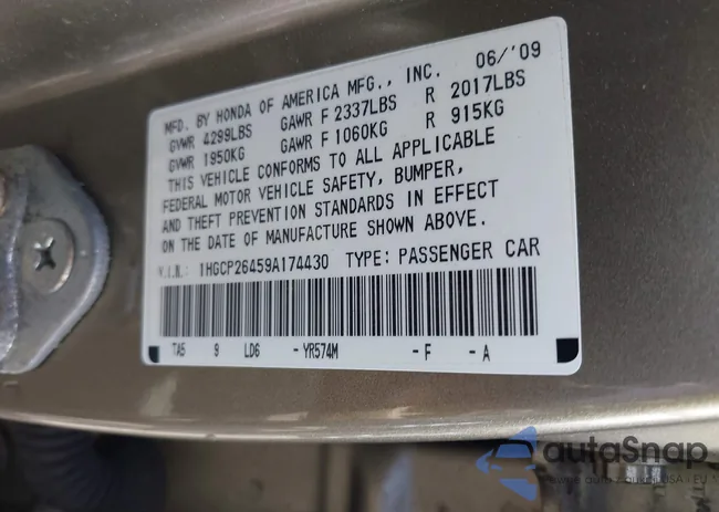 1HGCP26459A174430: 42073355