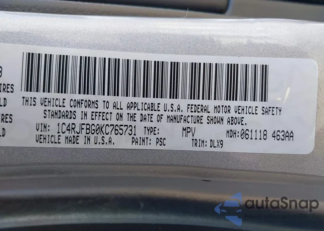 1C4RJFBG0KC765731: 42073398