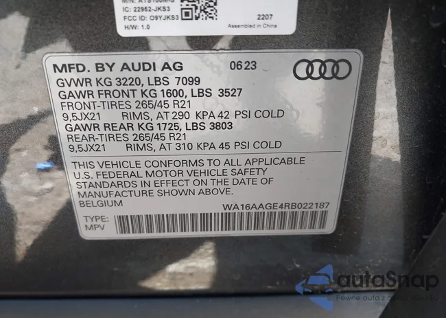 WA16AAGE4RB022187: 42074595