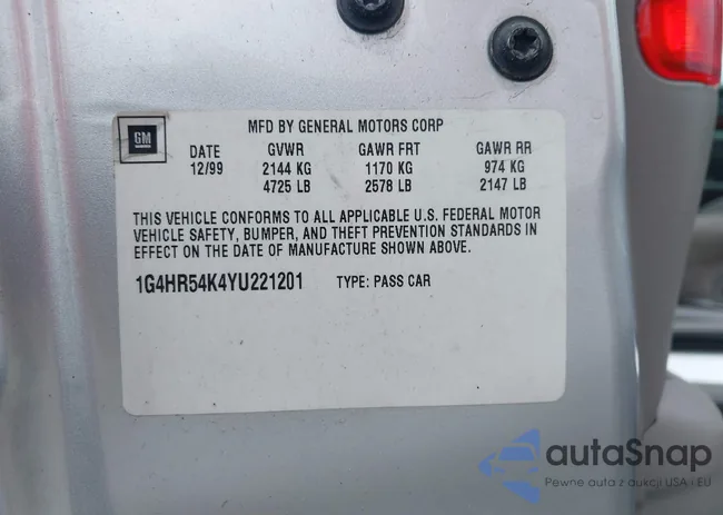 1G4HR54K4YU221201: 42075902