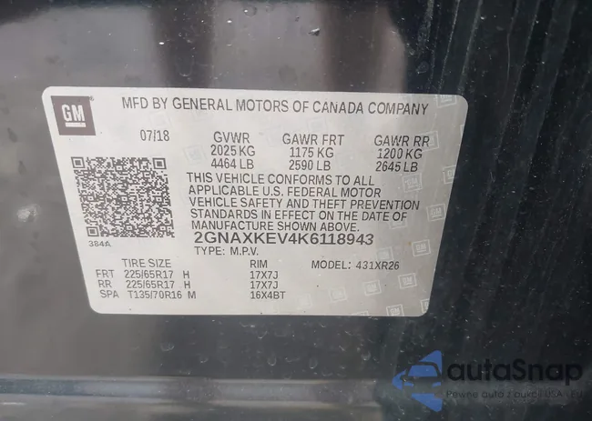 2GNAXKEV4K6118943: 42075986