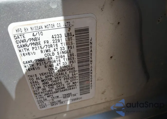 JN8AS5MT0AW506401: 42076043