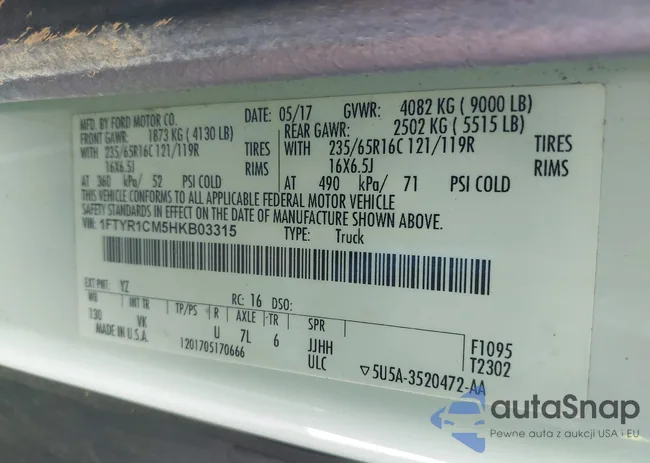 1FTYR1CM5HKB03315: 42075344