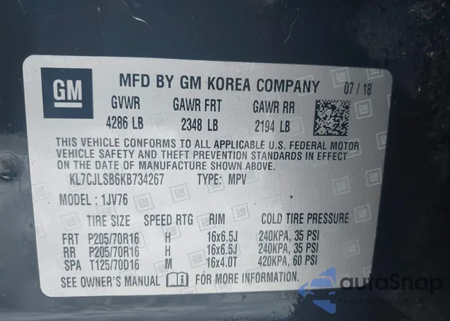 KL7CJLSB6KB734267: 42075455