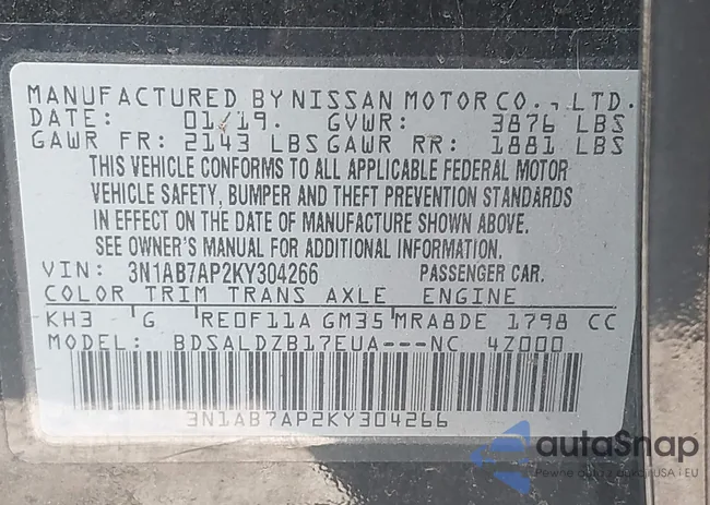 3N1AB7AP2KY304266: 42075603