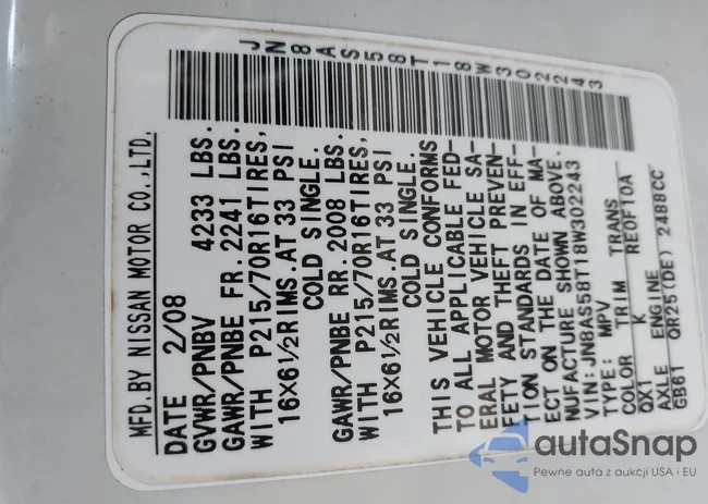 JN8AS58T18W302243: 42076985