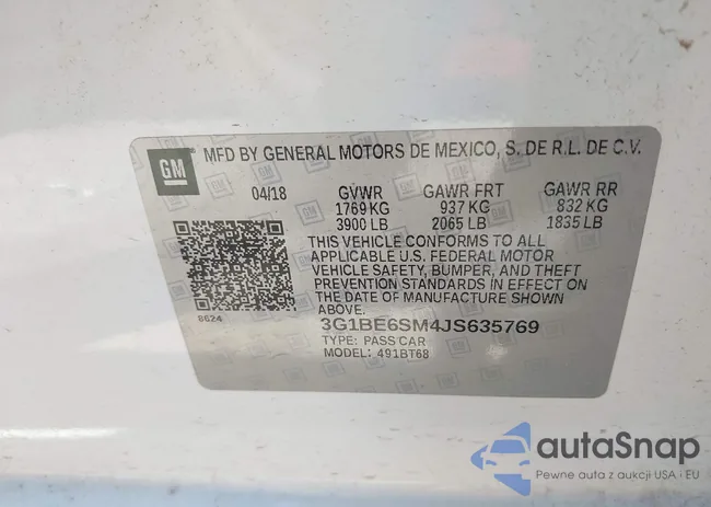 3G1BE6SM4JS635769: 42077479