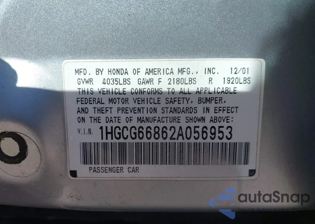 1HGCG66862A056953: 42077572