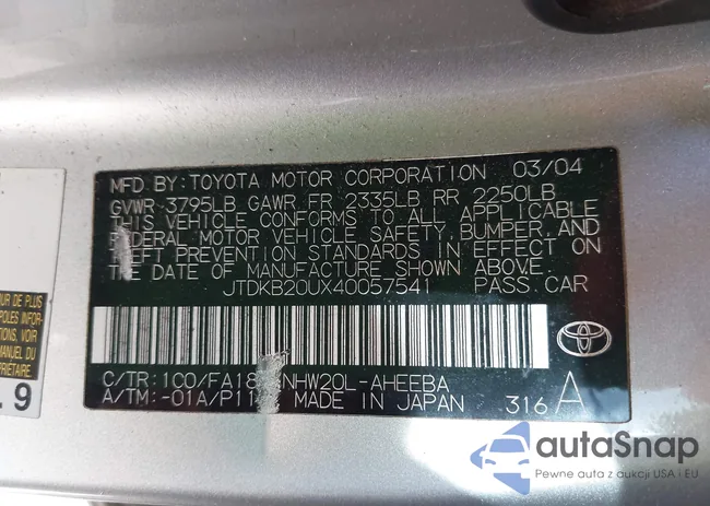 JTDKB20UX40057541: 42078625