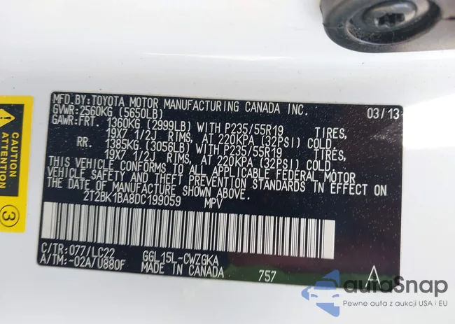 2T2BK1BA8DC199059: 42079695