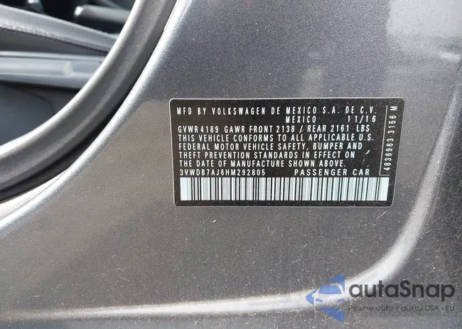 3VWDB7AJ6HM292805: 42080090