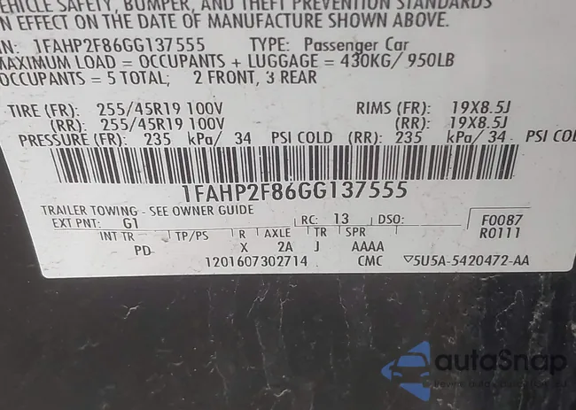 1FAHP2F86GG137555: 42080743
