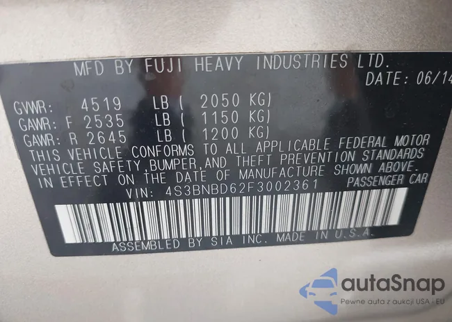 4S3BNBD62F3002361: 42080885