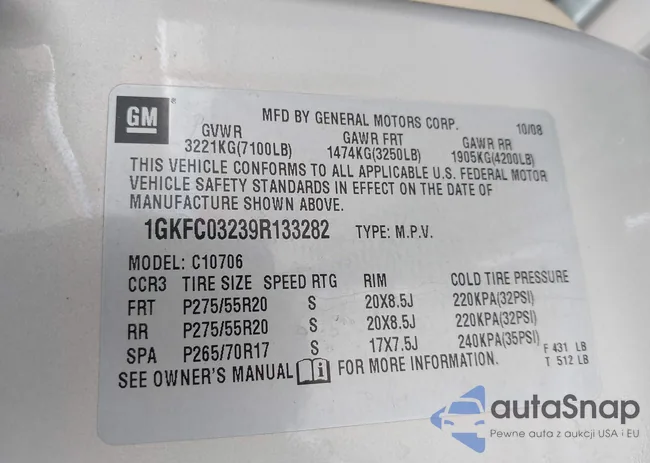 1GKFC03239R133282: 42080272