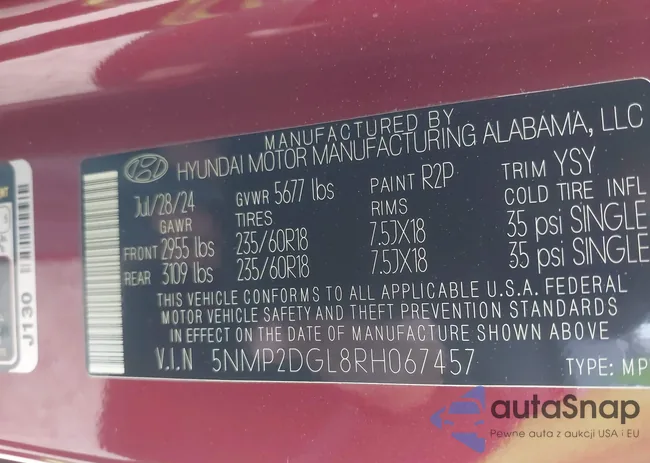 5NMP2DGL8RH067457: 42080357