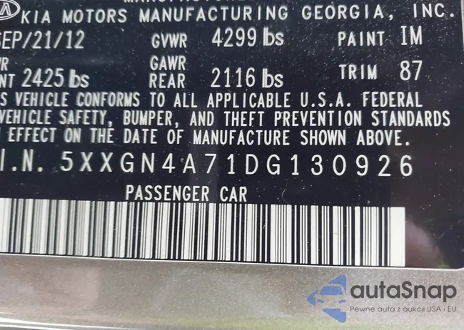 5XXGN4A71DG130926: 42080433