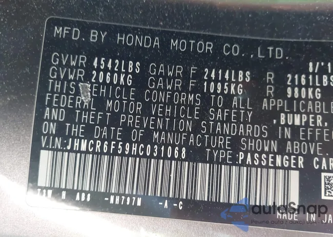 JHMCR6F59HC031068: 42080478