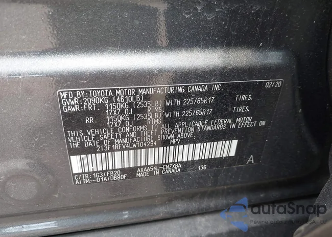 2T3F1RFV4LW104294: 42080561