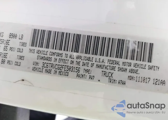 3C6TRVCG2FE503156: 42081368