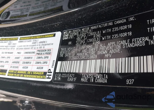 2T2GGCEZ0RC059809: 42083400