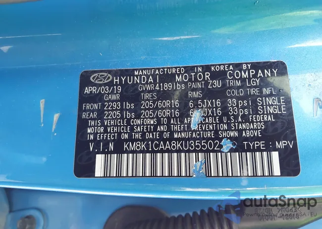 KM8K1CAA8KU355021: 42086149