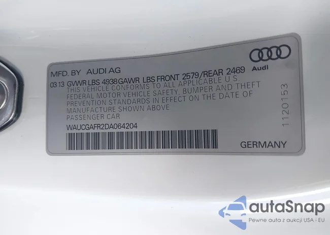 WAUCGAFR2DA064204: 42086797