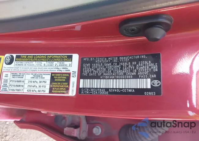 4T1BK46K18U065989: 42087151