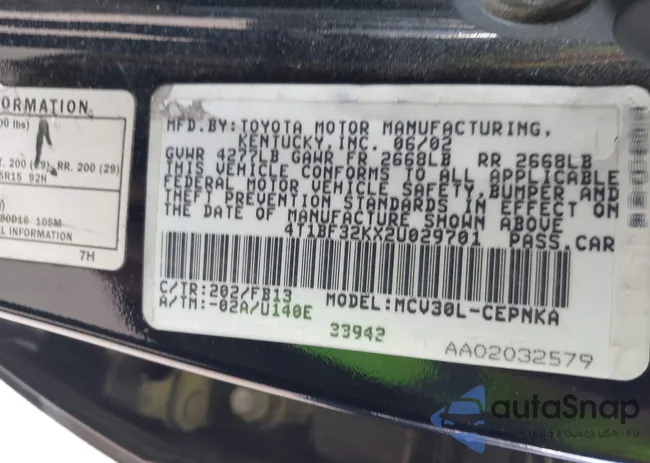 4T1BF32KX2U029701: 42088655