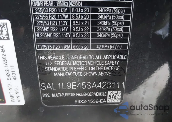 SAL1L9E45SA423111: 42090141