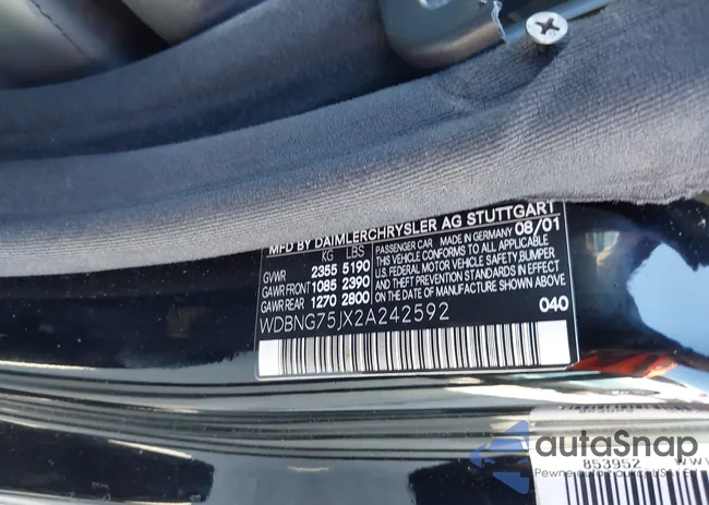 WDBNG75JX2A242592: 42090640